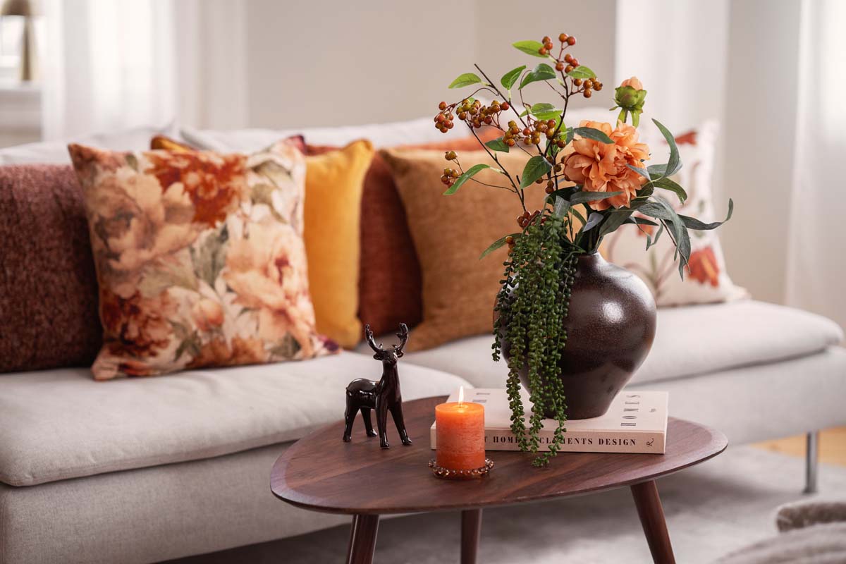 Vase med høstbukett