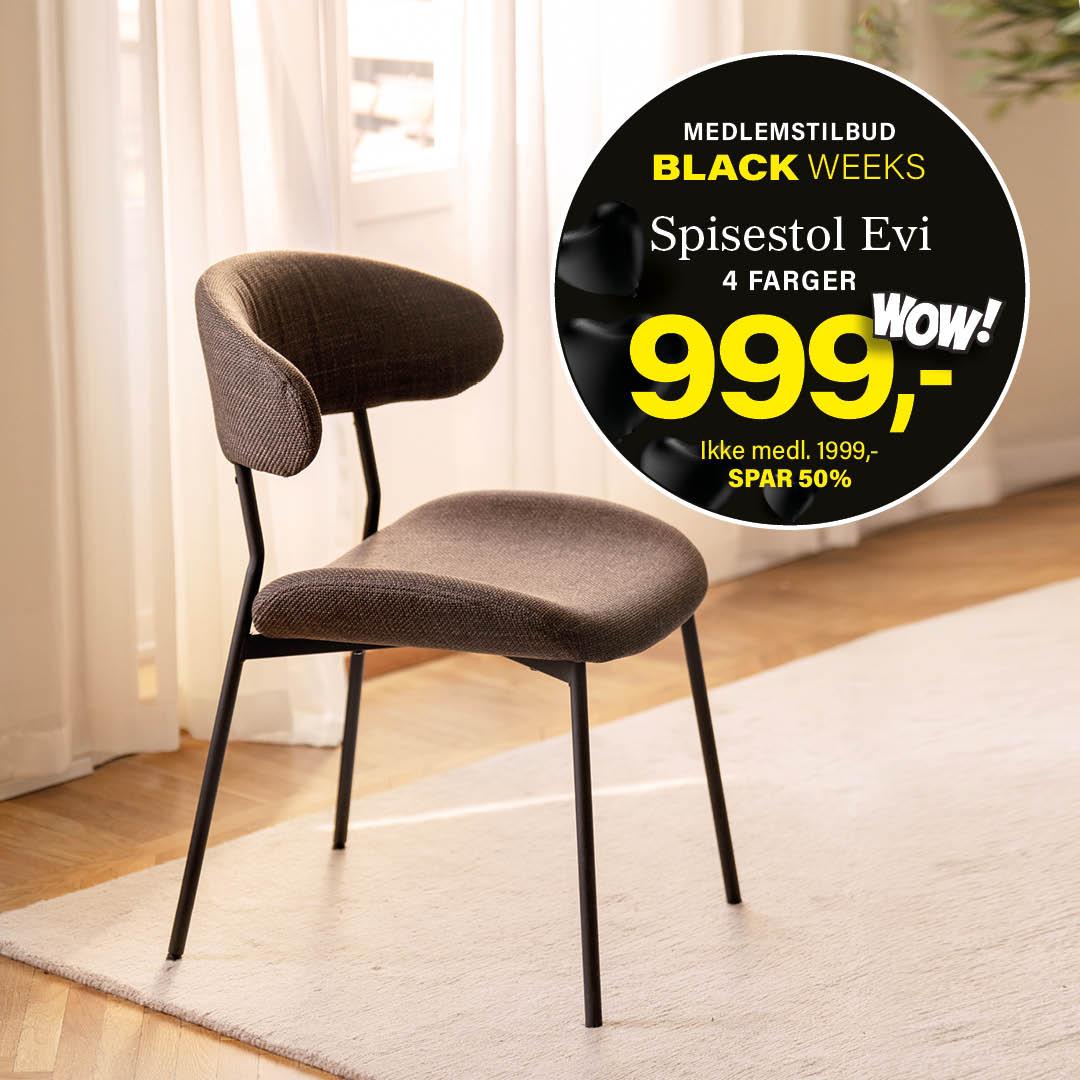 Spisestol Evi black week tilbud