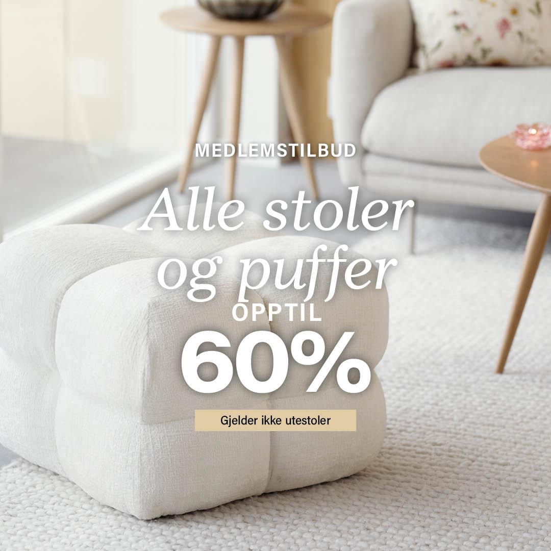 Stoler og puffer tilbud banner