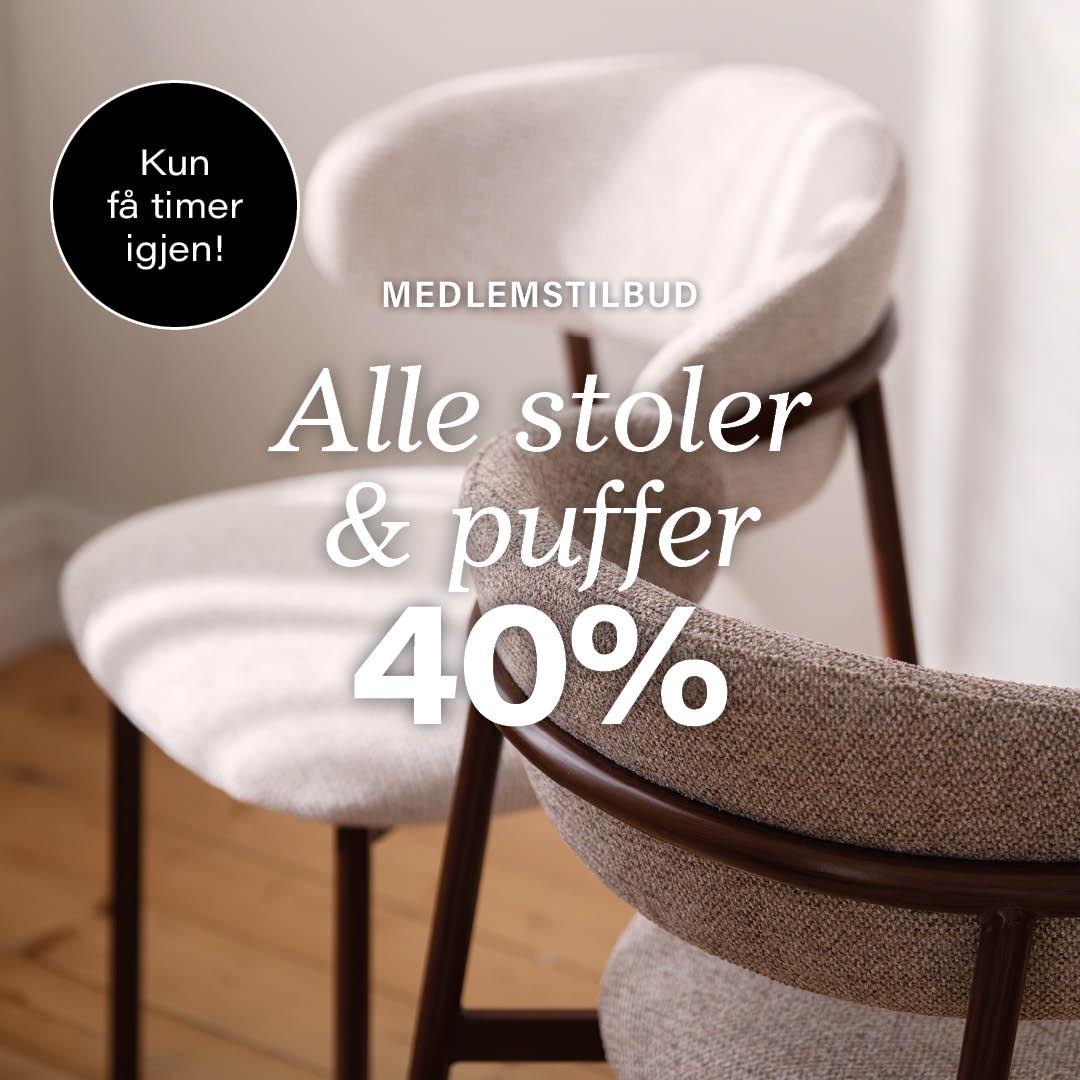 Stoler og puffer tilbud