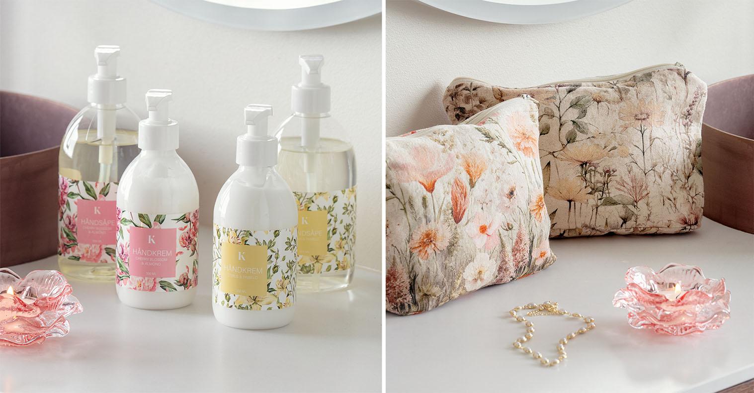 Håndkrem og toalettmapper