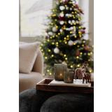 Telysholder Glitter Grønn i to størrelser på serveringsfat tinde