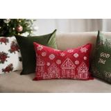 Putetrekk Julehus i sofa med matchende puter