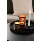 Lysestake Kronelys Luna på lysfat med lykt gaya