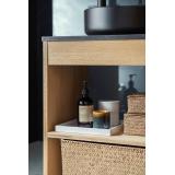 krukke med lokk marmor beige på marmorfat