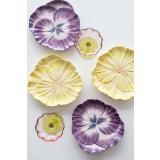 Asjett Viola i lilla og gul med champagneglass blomst