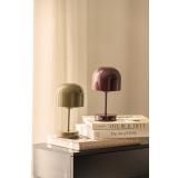 Bordlampe Napoli i grønn og burgunder på konsollbord