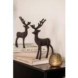 Dekorfigur hjort og lysholder kongle