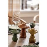 Figur Sopp stripet grønn med andre sopp figurer på spisebord