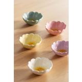 Samlebilde skål Mia i fem forskjellige farger