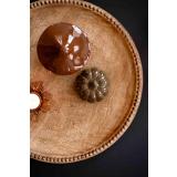 Lysfat med telysholder og figurer gresskar og nøtt