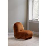 Loungestol Diva oransje velur i stuehjørne