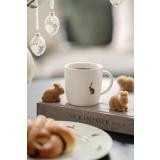 Hareservise med små kaniner som pynt