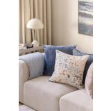 Putetrekk Blåklokke broderi i kombinasjon med andre blå puter