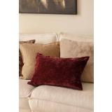 Putetrekk Bianca burgunder satt sammen med pute i brun og beige