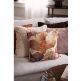 Putetrekk Ginkgo broderi med putetrekk faux fur grafisk beige