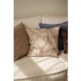 Putetrekk Aria satt sammen med pute i beige og blå