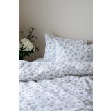 Krepp sengesett blå blomster