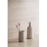 Pure Baderomssett beige på benk med tannbørste