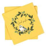 påskeserviett med krans og tekst