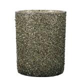 Lyslykt Glitter Grønn i to størrelser på lysfat