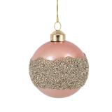 Julekule glitterbelte rosa