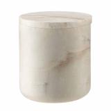 Krukke med lokk marmor beige