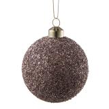 Julekule glitter perle 8cm rosa
