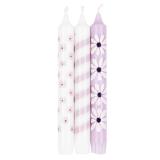 Kronelys 100% stearin 3 pk, Blomst