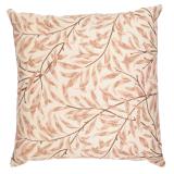 Putetrekk Rosita 48x48cm forside med bladmønster i rosa