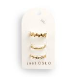 Sett med 3 ulike ringer, kule, G