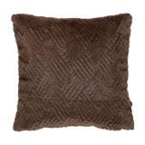 Putetrekk Faux fur grafisk 48x48cm brun forside