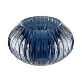 Telysholder rille mørk blå