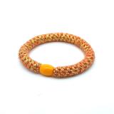 Hårstrikk, furry, orange/gull