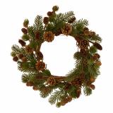Krans med gran og kongler 48cm