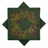 Serviett Julekrans grønn