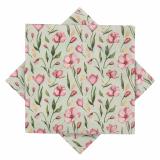 Serviett Vårblomst lys grønn
