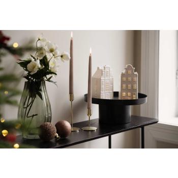 Lyshus Amsterdam i to størrelser på lysfat quinn på konsollbord 