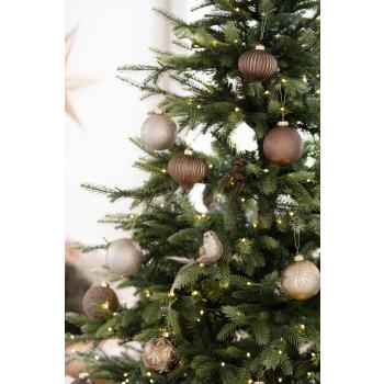 Glasshjort brun i juletre med matchende julekuler