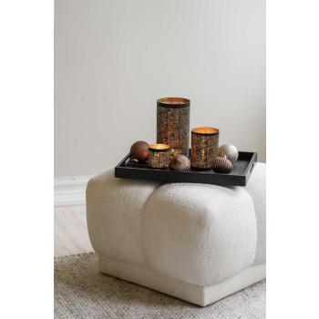 Serveringsbrett Tinde på puff med lysholder gaya og julekuler