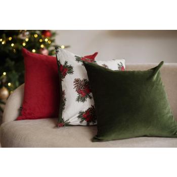 Putetrekk Dolores mørkerød i sofa med matchende puter