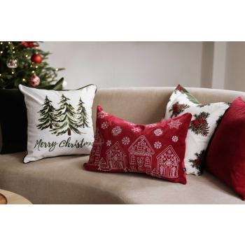 Putetrekk Julehus i sofa med matchende putetrekk