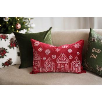 Putetrekk Julehus i sofa med matchende puter