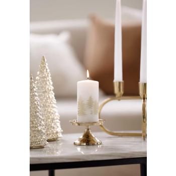 Kubbelys med gullmotiv på kubbelysholder