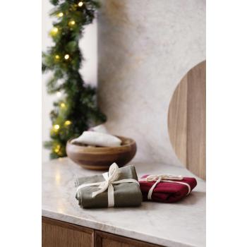 Serviett Vindel Lin 42x42cm 4pk rød og grønn