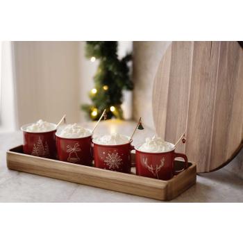 Kopp Jul 4pk med kakao på serveringsfat