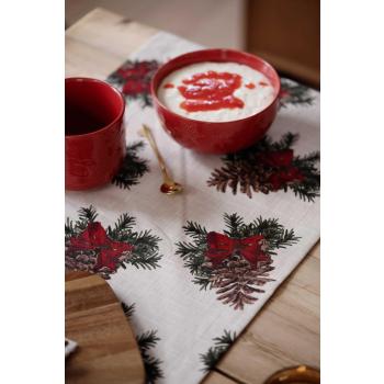 Løper Julekongle på frokostbord med servise reindeer