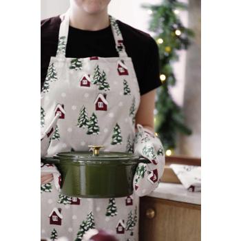 Støpejernsgryte Sabor 4L grønn båret med grytekluter