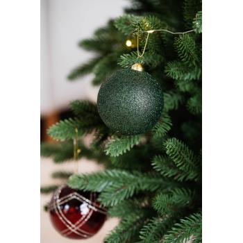 Julekule glitter grønn hengende i juletre