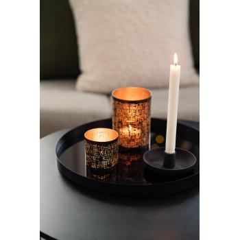 Lysestake Kronelys Luna på lysfat med lykt gaya